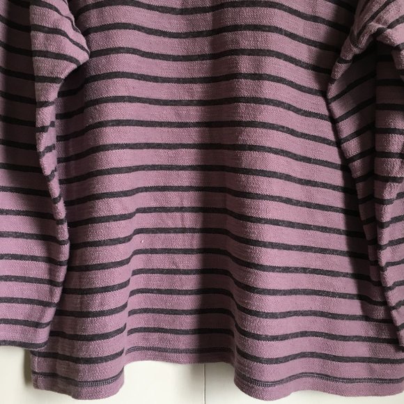 Activezone Mauve and Black Stripe Drawstring Baja Hoodie - Picture 6 of 14